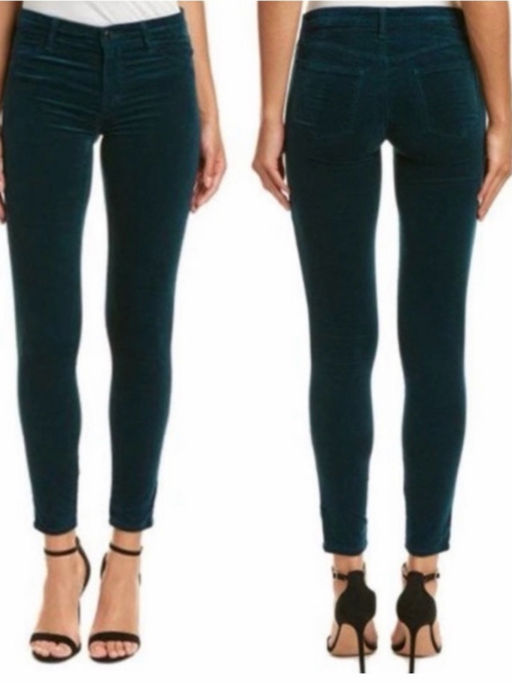 J Brand Slim Velvet Skinny Pants in Emerald